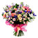 bouquet of roses, lisianthuses and alstroemerias. Lvov