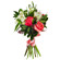 Bouquet of roses and alstroemerias with greenery. Lvov