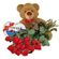 red roses with teddy and chocolates. Lvov